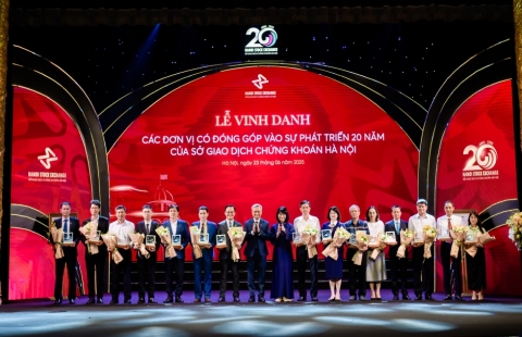 PVChem vinh dự được HNX vinh danh tại Lễ kỷ niệm 20 năm thành lập Sở giao dịch Chứng khoán Hà Nội